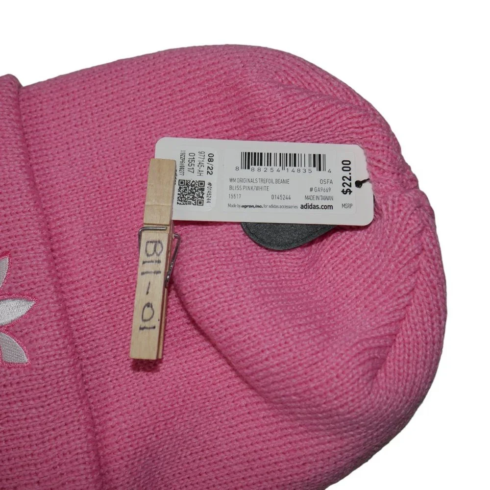 adidas Kids Pink Trefoil Beanie